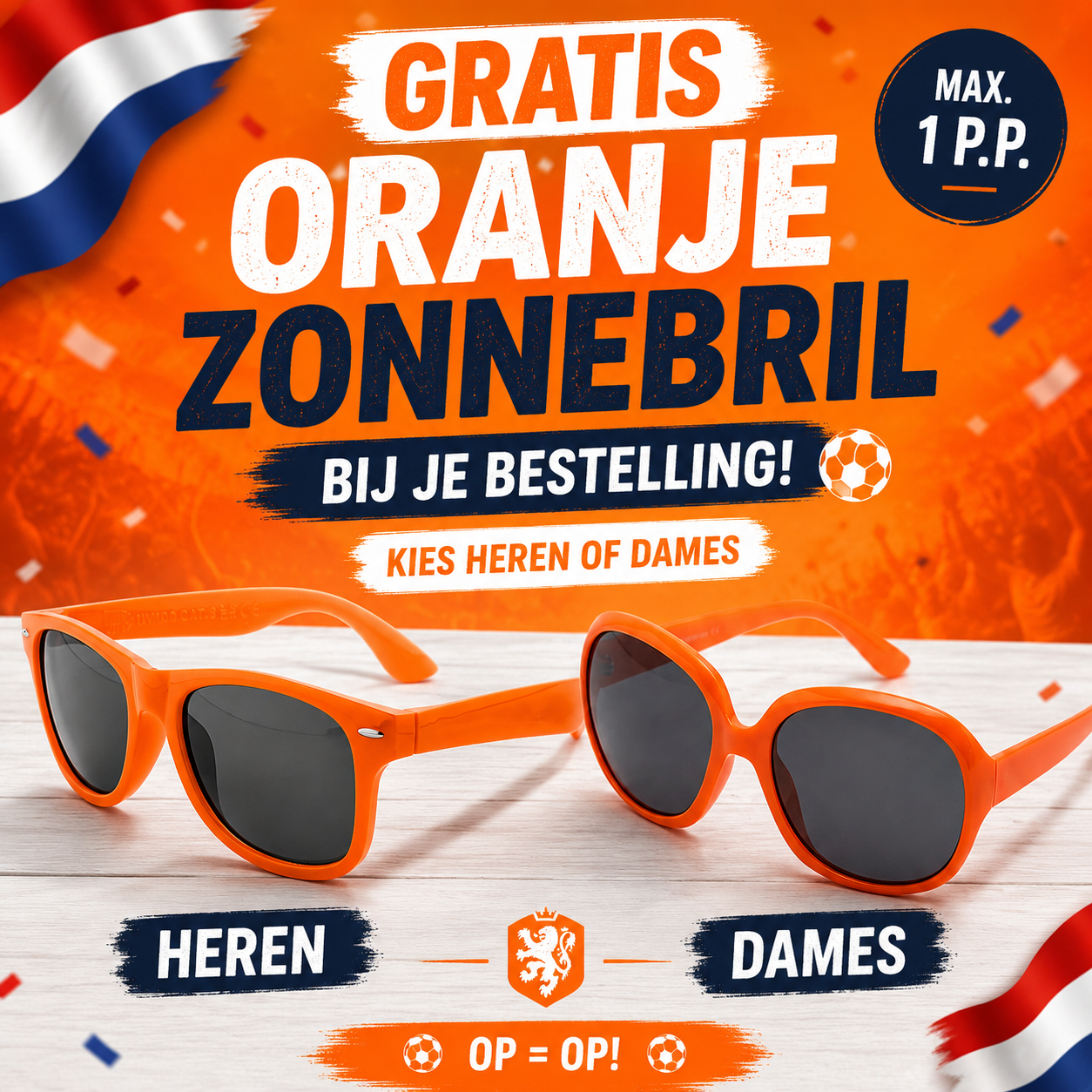 🧡 Gratis Oranje WK Bril